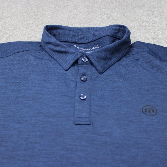 Travis Mathew Polo Shirt Mens 2XL XXL Blue Golf Short Sleeve Pullover - Picture 6 of 15